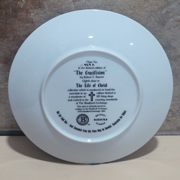 The Crucifixion Plate Robert T Barrett  Life of Christ Bradford Exchange 1994 - Picture 4 of 12